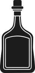Tequila Bottle Icon - Black Silhouette Liquor Vector Illustration