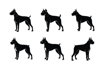 boxer dog standing vector silhouette