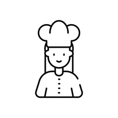 Chef female vector icon stock illustration