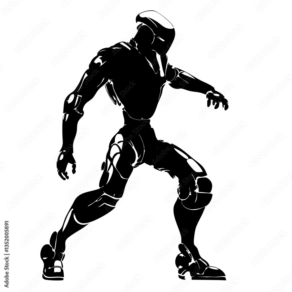 Aufkleber futuristic robot silhouette vector for design projects and creative applications
