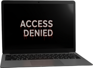 Laptop Screen Displays Access Denied Message with a Grungy Effect