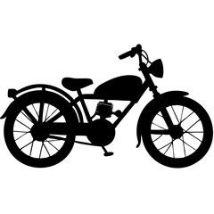 Obraz premium Vintage Motorcycle Silhouette Vector Illustration for Design and Art Projects