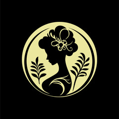 Vintage Floral Lady Silhouette – Elegant Feminine Art