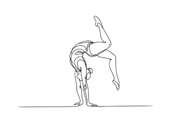 Gymnastics Pose Line Art: Simplify the Cartwheel with Minimalist Art
