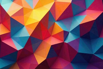 Obraz premium Geometric shapes form a continuous, vibrant mosaic, wallpaper background, graphic, art