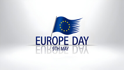 Happy Europe day on 9th of may poster illustration. May 9 european union day.