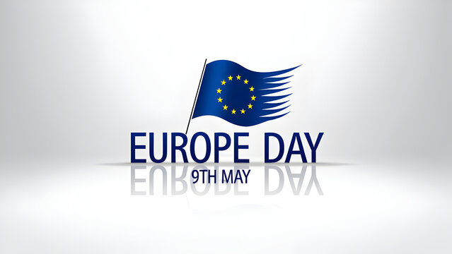 Happy Europe day on 9th of may poster illustration. May 9 european union day. - Powered by Adobe