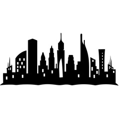 Fototapeta premium Modern City Skyline Silhouette Vector Art for Graphic Design and Decoration