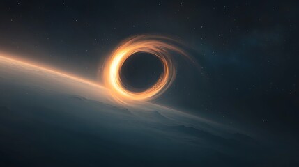 Fototapeta premium Galactic Black Hole Horizon for Space Planet.