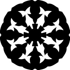 Intricate Floral Mandala Design for Tattoo and Coloring Book Art