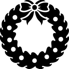 Festive Holiday Wreath with Bow Vector for Christmas Decor and Design