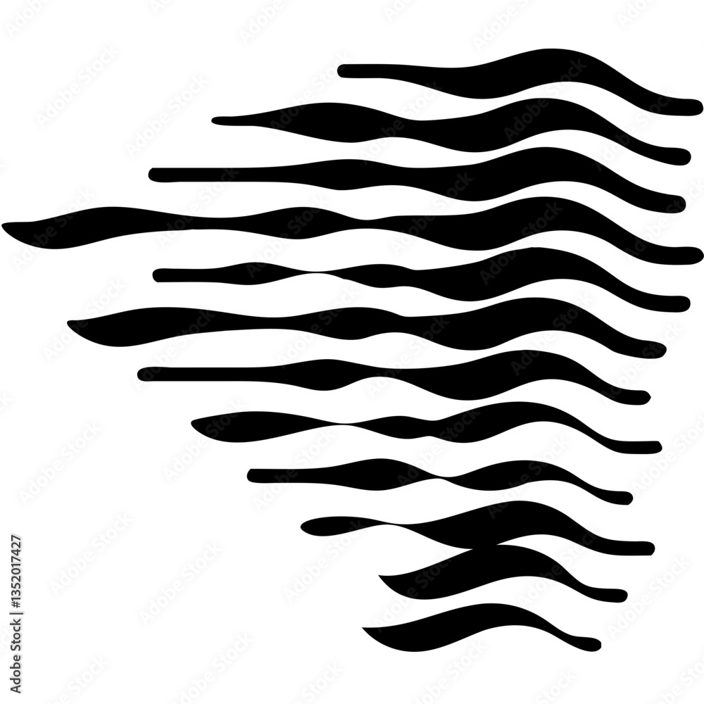 Aufkleber abstract black wave pattern vector design for decorative and creative projects
