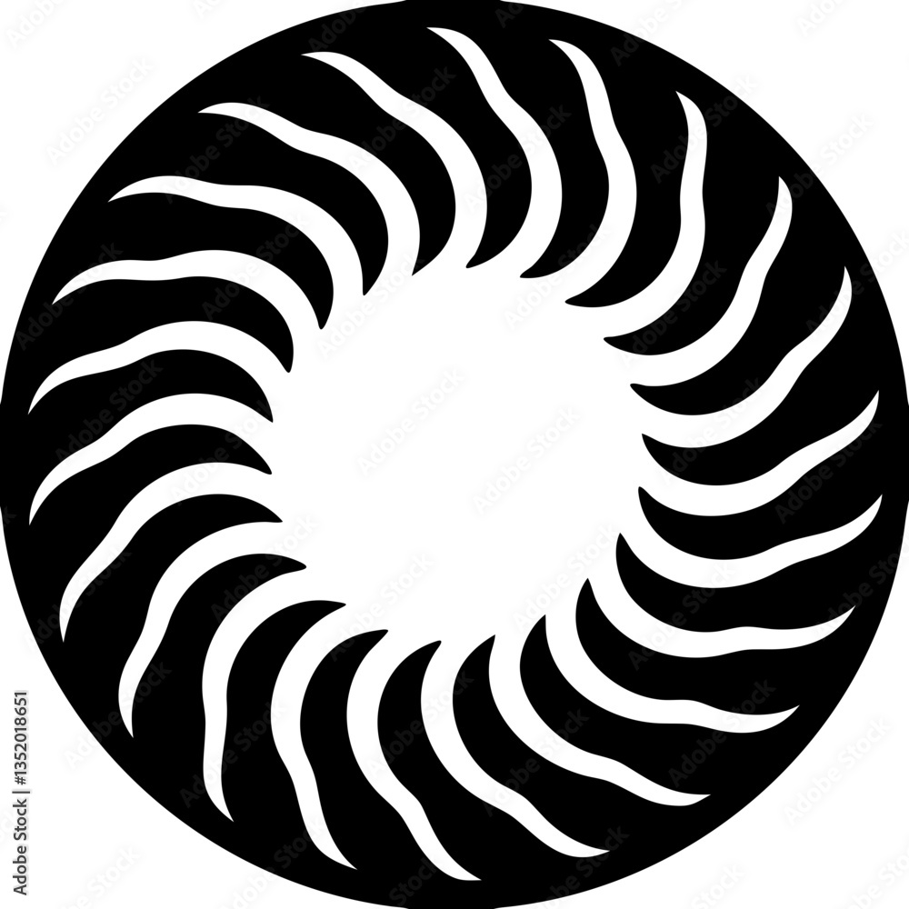Aufkleber abstract circular wave pattern for tattoos and graphic design projects