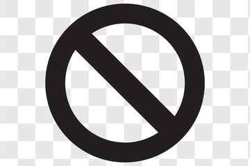 Sign forbidden. No sign. Icon symbol ban. Do Not Enter. Red circle sign stop entry and slash line isolated on transparent background. Mark prohibited.