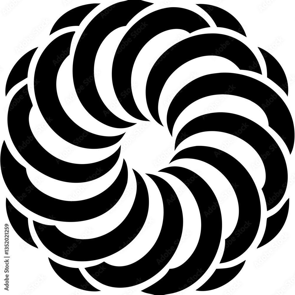 Poster abstract spiral pattern vector for tattoo and design projects