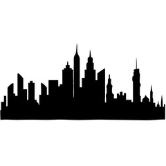 Urban Skyline Silhouette Modern Cityscape Vector for Graphic Design Projects