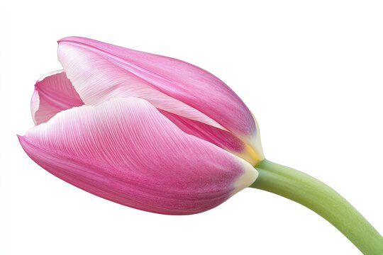 Single pink tulip bud, close-up