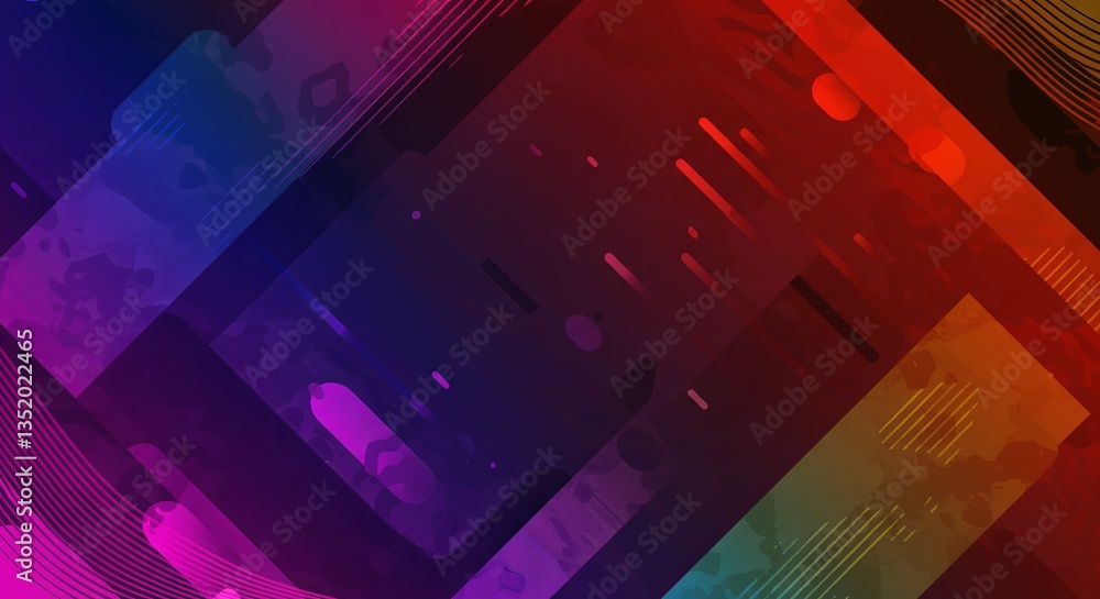 Aufkleber A colorful abstract background with a lot of lines and shapes