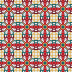 Navajo tribal vector seamless pattern. Native American ornament, Ethnic South Western d&eacute;cor style.  Boho geometric ornament. Vector seamless pattern. Mexican blanket rug. Woven carpet illustration. 