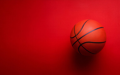 Obraz premium basketball ball on the floor red background