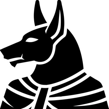 recommend clip art: Ancient Egyptian Anubis Head Silhouette Vector for Mythology Art and Design Projects