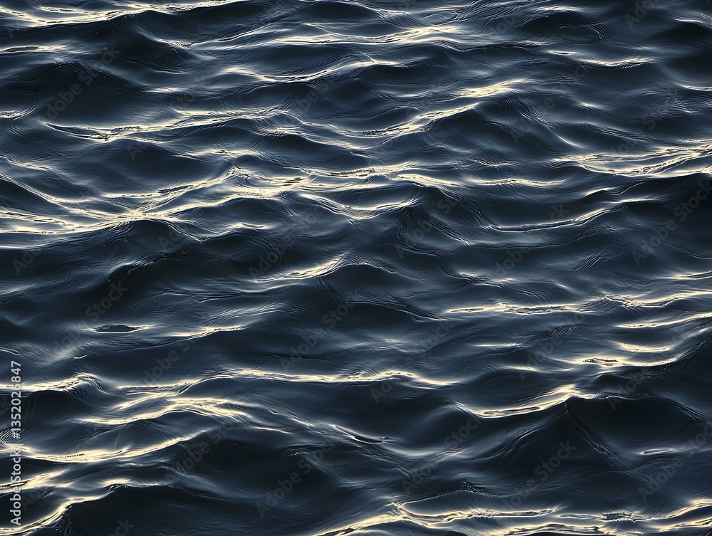 Poster dark blue water with subtle light reflections creating a textured surface. ideal for backgrounds or 
