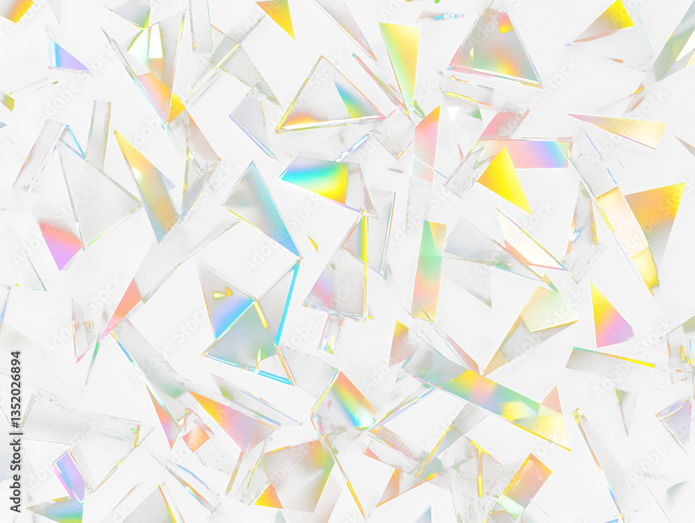 Aufkleber Iridescent triangular shards on Transparent background.