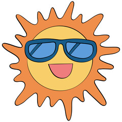 songkran buddha water pouringa handrawn line and color style illustration