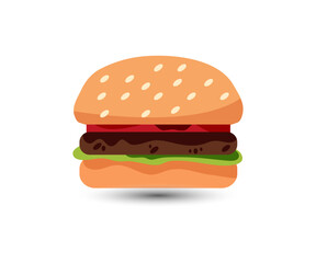 Realistic Tasty Delicious Burger Vector Illustration 