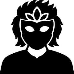 Mysterious Masked Avatar Silhouette for Fantasy Design Projects