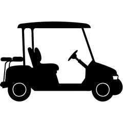 Golf Cart Vector Silhouette for Design and Decoration Projects