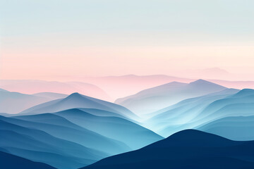 Fototapeta premium A calming wallpaper showcasing a minimalist landscape with soft gradients and gentle colors.