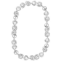 thai jasmine garland handrawn outline style illustration