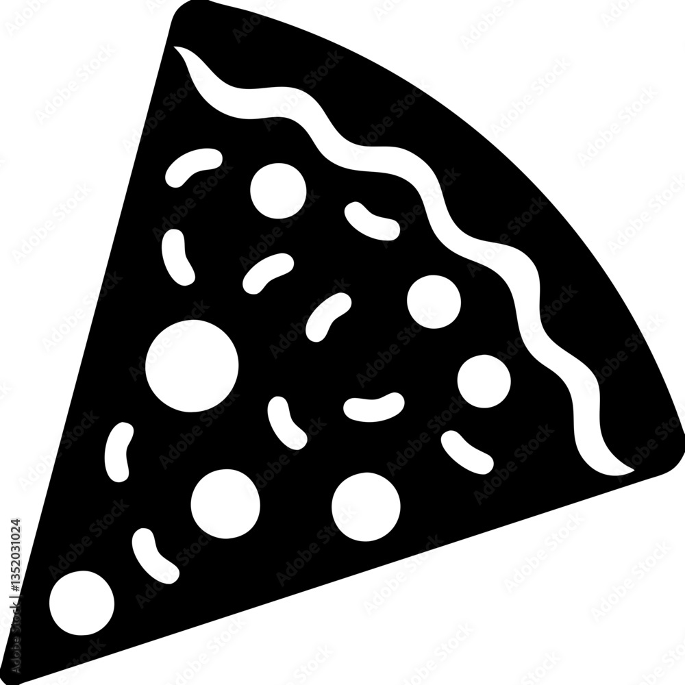 Aufkleber vector illustration black slice of pizza simple and modern design for graphics projects