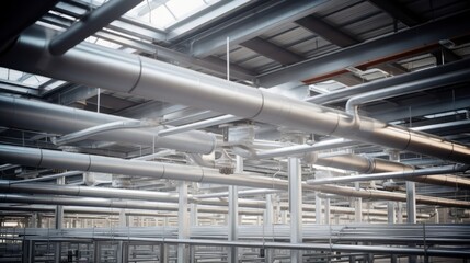 Fototapeta premium A large building with many pipes and wires