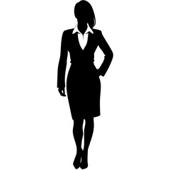 Fototapeta premium Businesswoman Silhouette Professional Female in Dress for Design and Branding