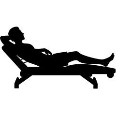 Relaxing Beach Lounger Silhouette Vector for Summertime Designs and Vacation Themes