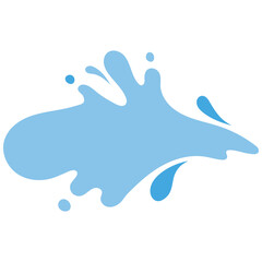 water splash flat side splash handrawn flat style illustration