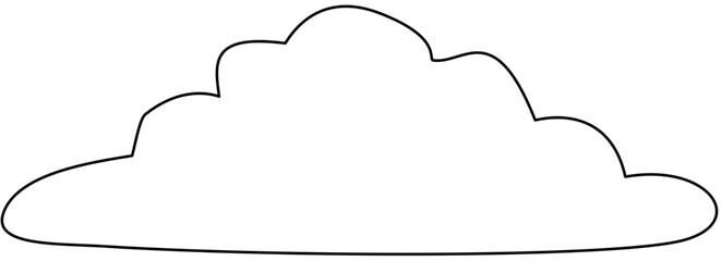 Black Line Art White Shadow Stratus Cloud Illustration Minimalist Cloud Drawing Clipart