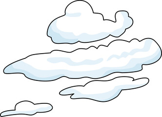 Black and White Line Art Stratus Cloud Illustration Drawing Outline Sketch Minimalist Ink Design