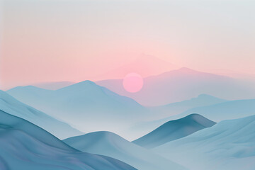A calming wallpaper showcasing a minimalist landscape with soft gradients and gentle colors.