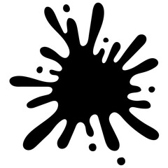 water splash round splash shape handrawn solid style illustration