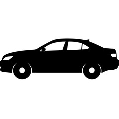 Black Sedan Car Silhouette Automotive Vector for Design Projects and Graphics