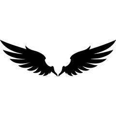 Naklejka premium Black Angel Wings Vector Illustration for Tattoo or Logo Design