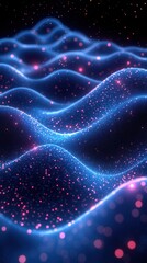 Obraz premium A mesmerizing digital wave design with glowing particles, creating a vibrant and dynamic visual experience.