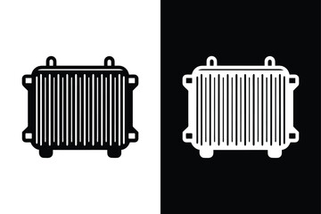 Minimalist Car Radiator Silhouette Icon Scalable Vector File.