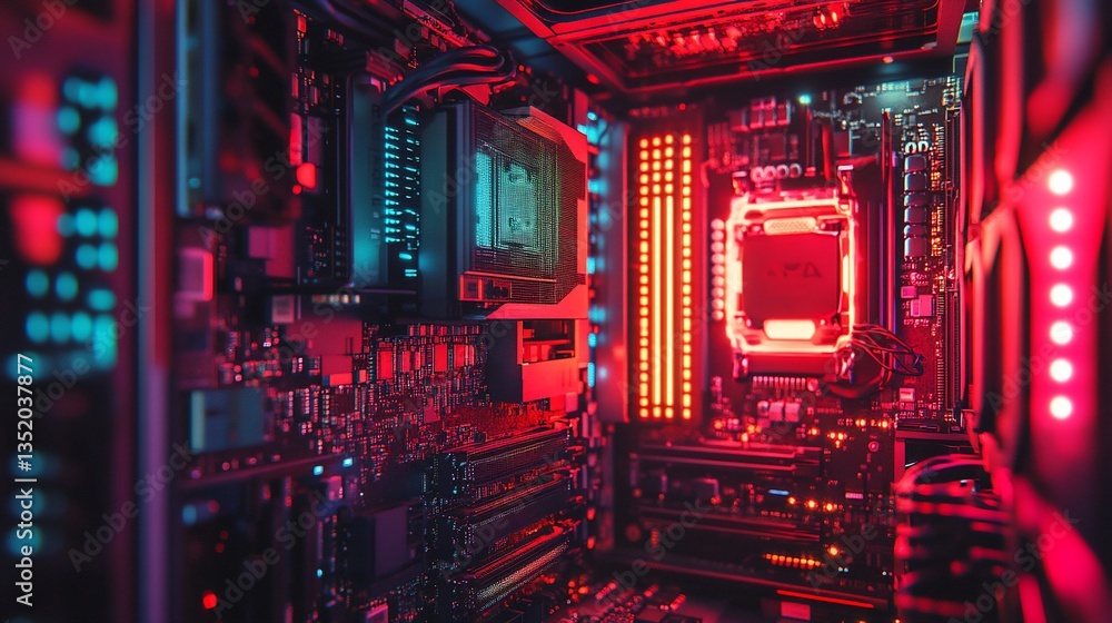 Poster illuminated computer hardware: a glowing core
