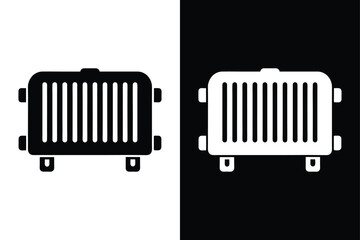 Car Radiator Silhouette Vector Icon High-Quality Black & White Design.