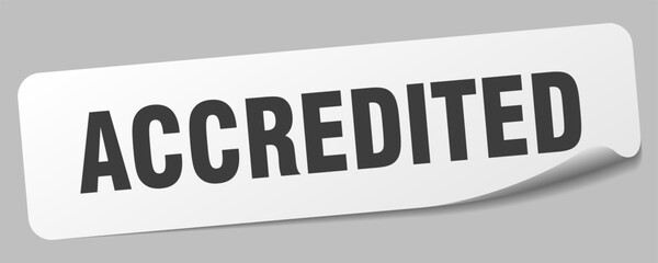accredited sticker. accredited label