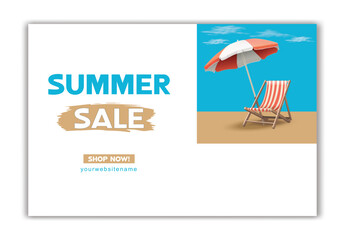 Summer sale banner illustration Design Template background